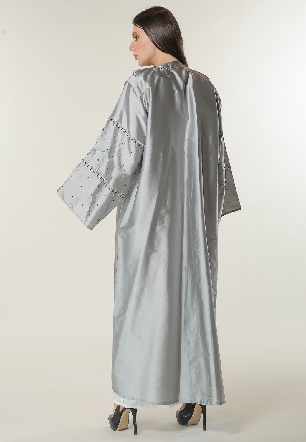 MOiSTREET Silver Formal Abaya (6701409861816)