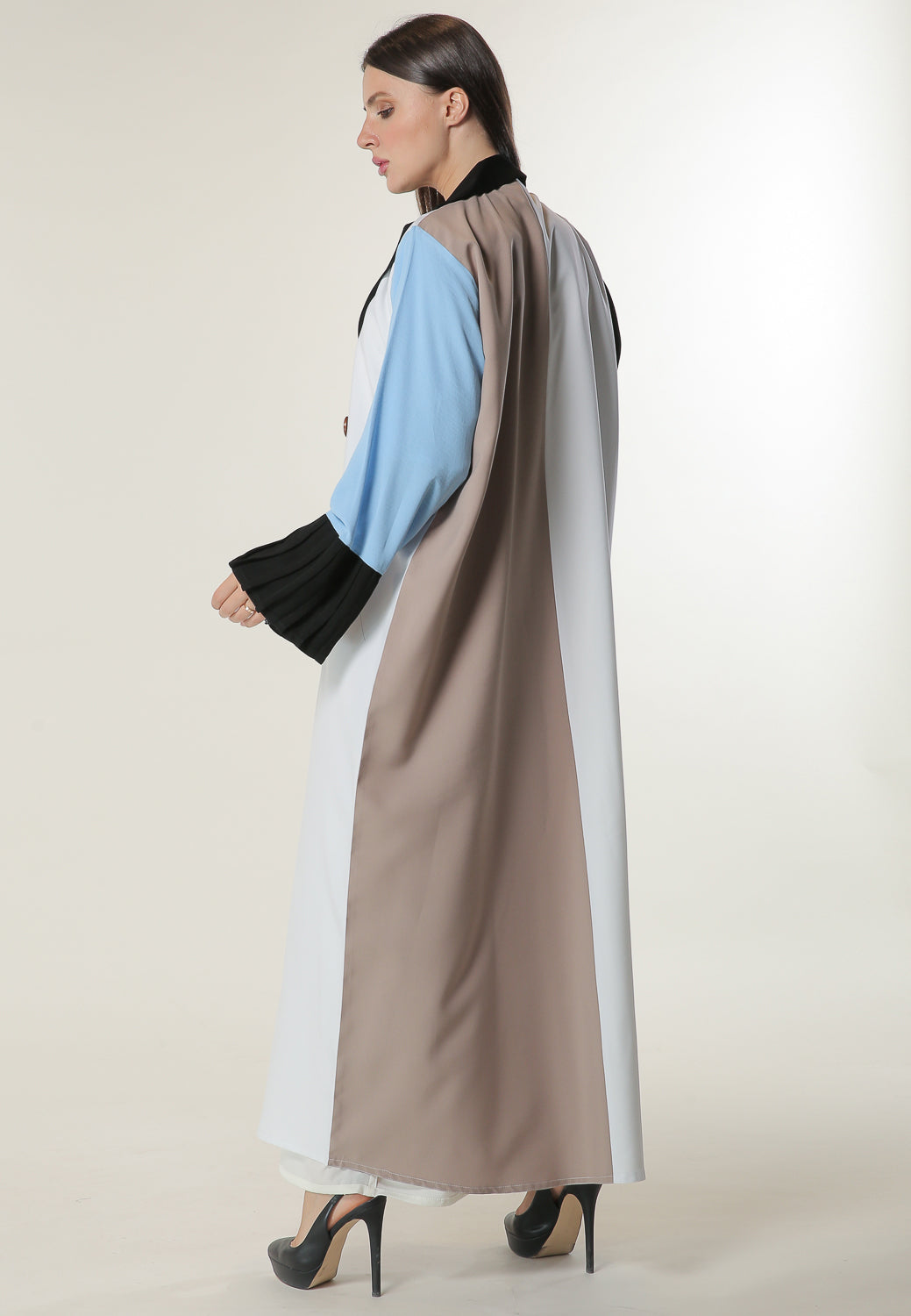 MOiSTREET Colorblock Trenchcoat Style Abaya (6701409042616)