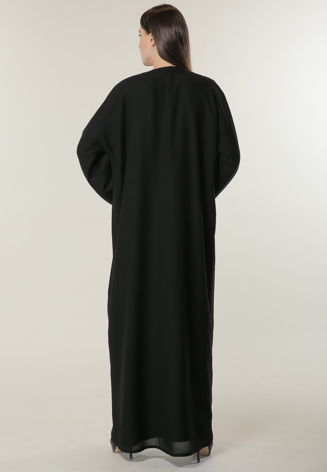 MOiSTREET Black Abaya with Abstract Handwork (6701409992888)