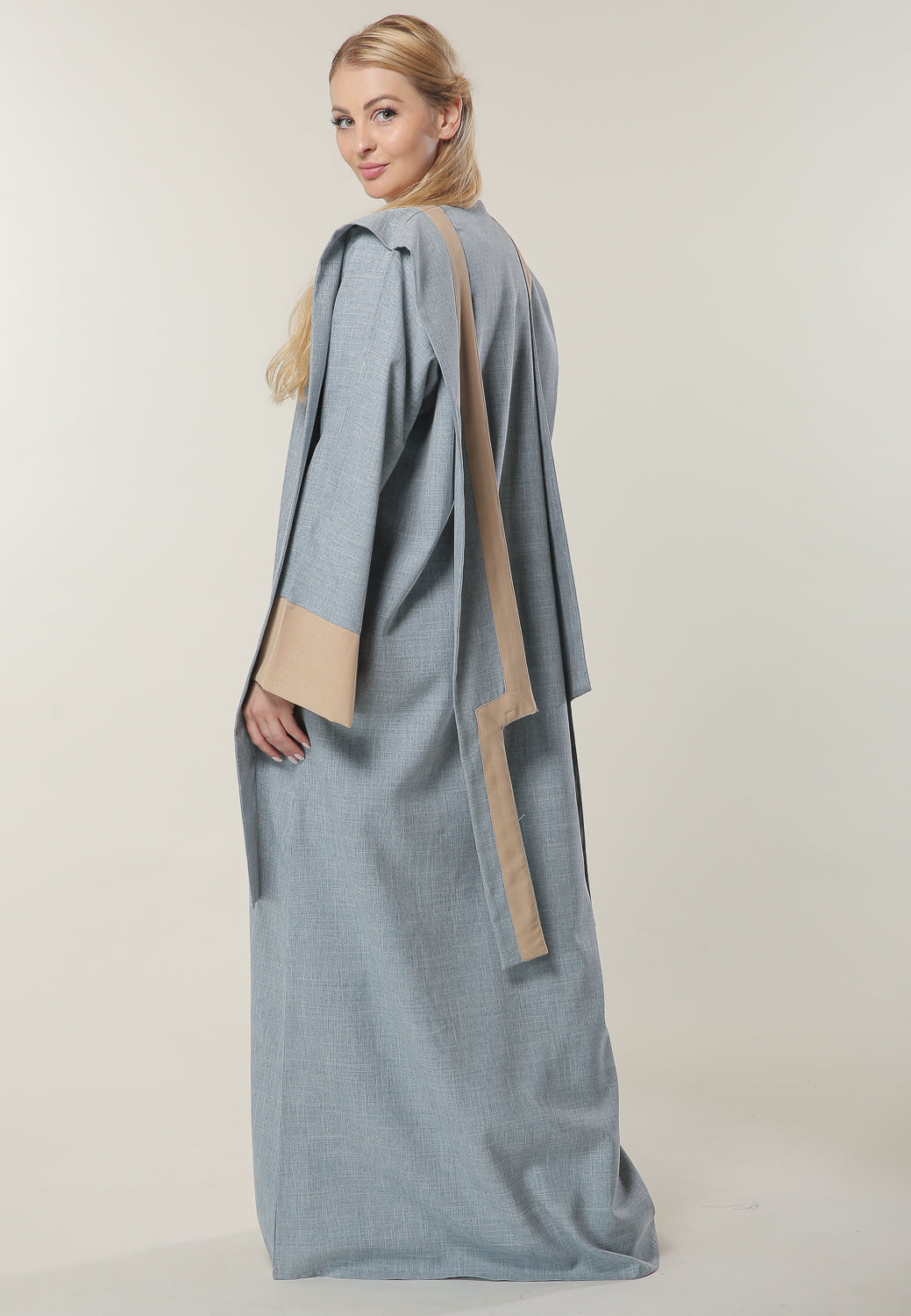 MOiSTREET Blue Casual Abaya (6701410025656)