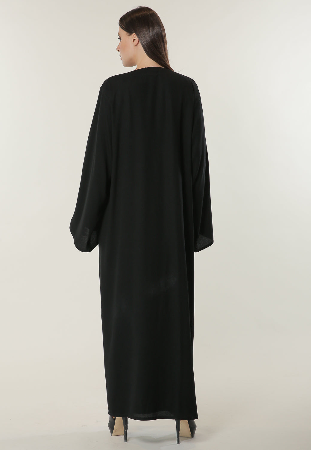 MOiSTREET Black Abaya with Handwork (6701409206456)