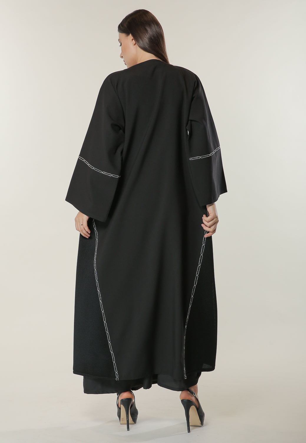 MOiSTREET Black Handwork Abaya (6701411565752)