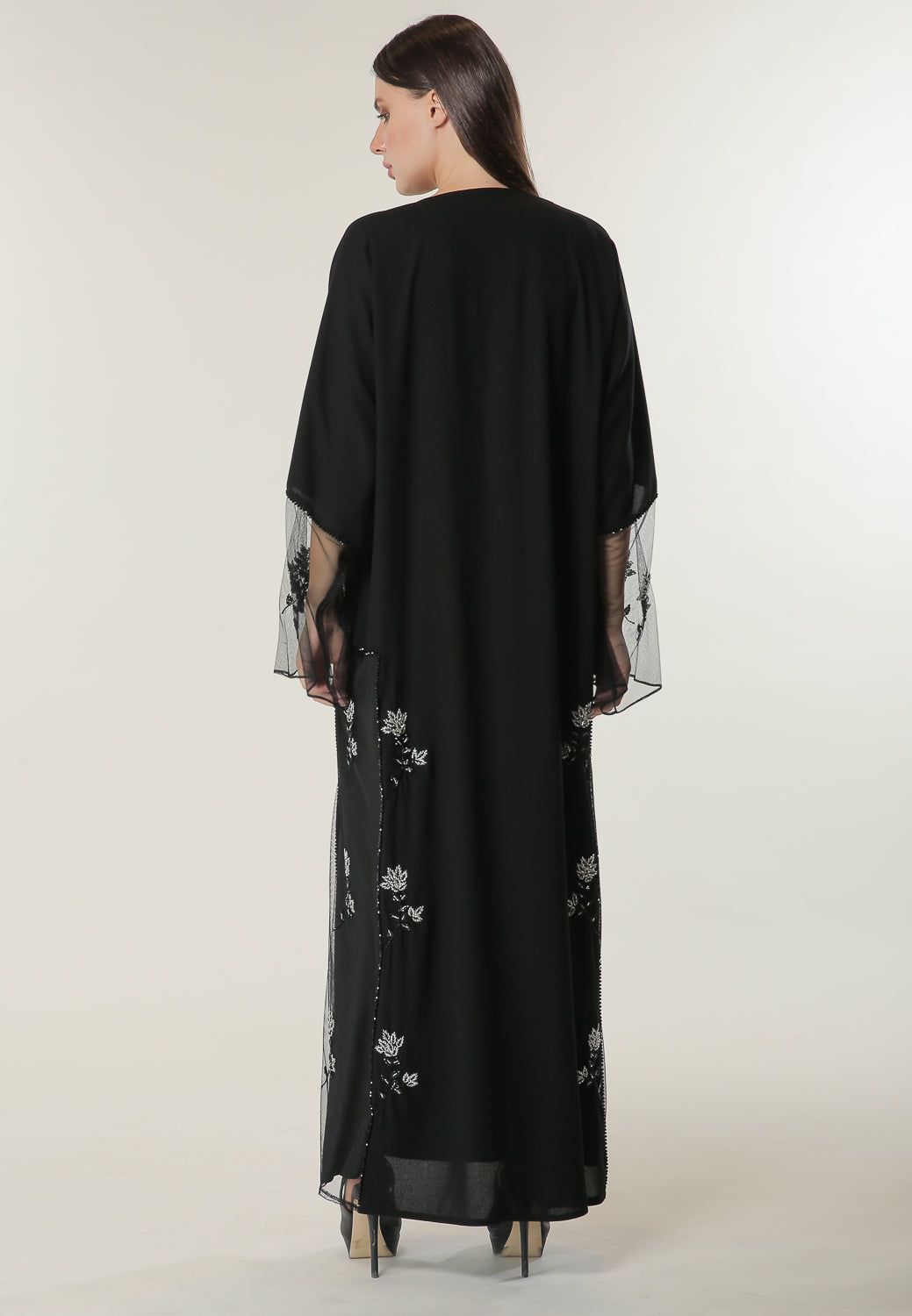 MOiSTREET  Hand Embroidered Motifs Abaya (6701410287800)