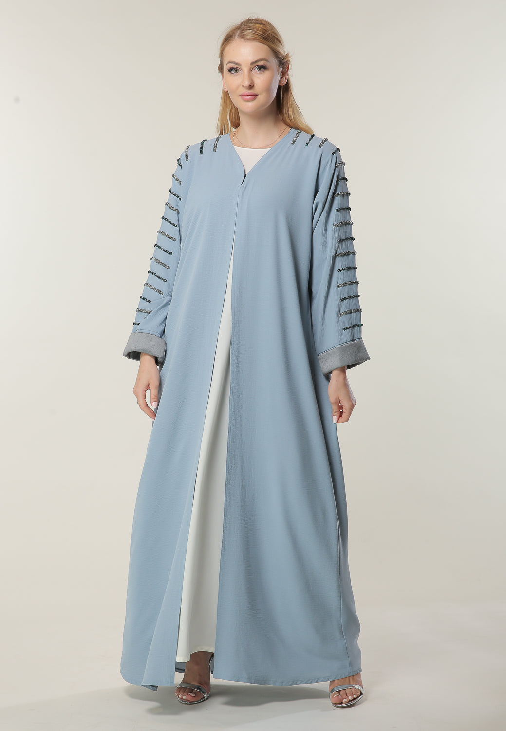 Shop Blue Abaya with Handwork (6701412057272)