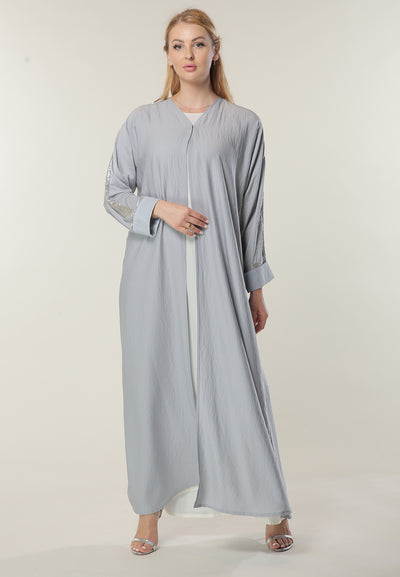 Shop Grey Abaya with Embellishment (6701412122808)