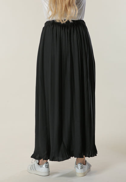MOiSTREET Long Pleated Black Skirt (6701414383800)