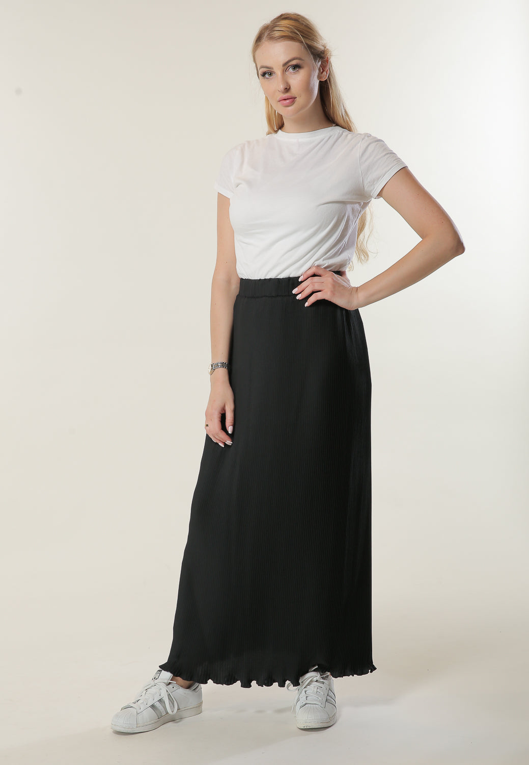 MOiSTREET Black Pleated Skirt (6701414416568)