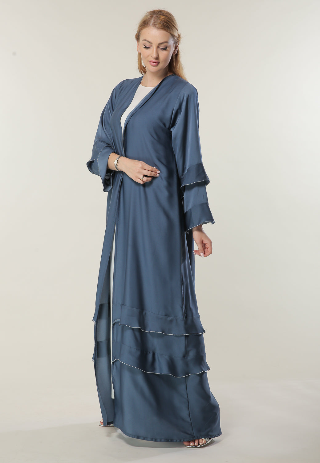 MOiSTREET Casual Blue Abaya (6701411991736)