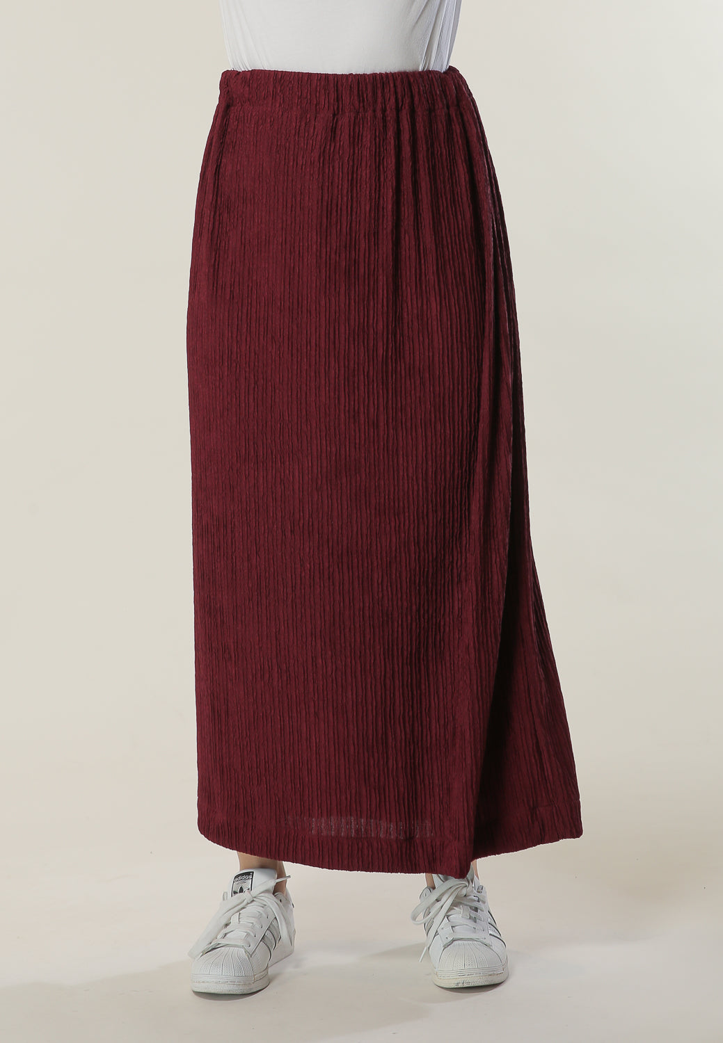 MOiSTREET Maroon Skirt (6701414056120)