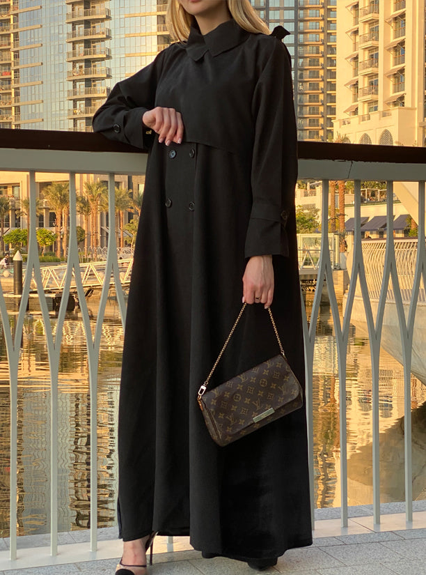 MOiSTREET Shamua Black Travel Wear Abaya (6701418643640)