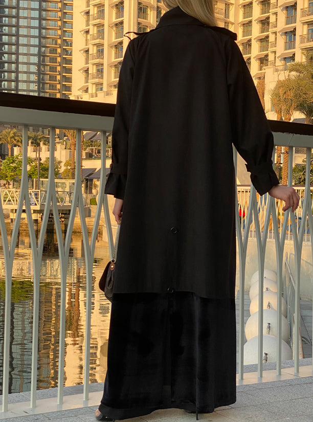 MOiSTREET Shamua Black Travel Wear Abaya (6701418643640)