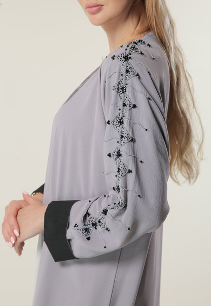 MOiSTREET Lavender abaya with Embellishment (6701412155576)
