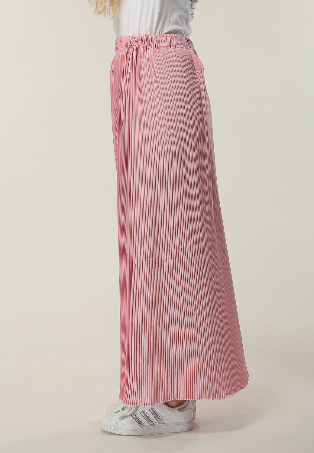 MOiSTREET Long Pleated Pink Skirt (6701414285496)