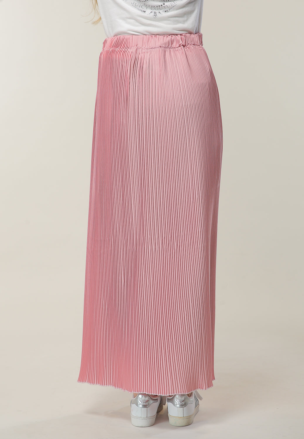 MOiSTREET Long Pleated Pink Skirt (6701414285496)