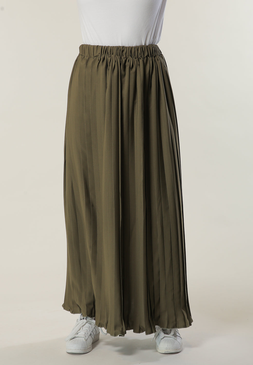 MOiSTREET Green Pleated Skirt (6701413892280)