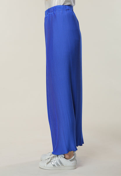 MOiSTREET Long Pleated Blue Skirt (6701414351032)
