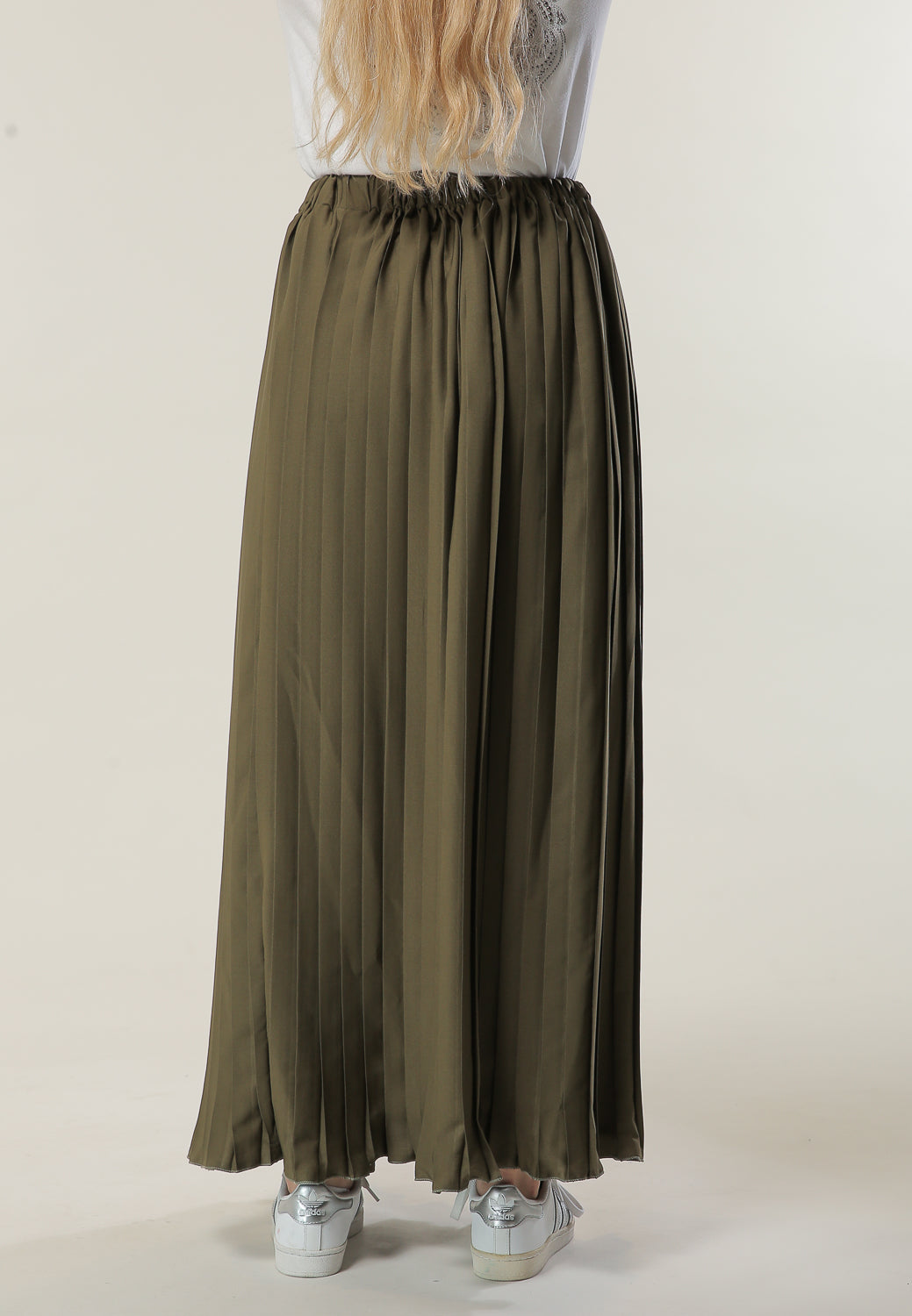 MOiSTREET Green Pleated Skirt (6701413892280)