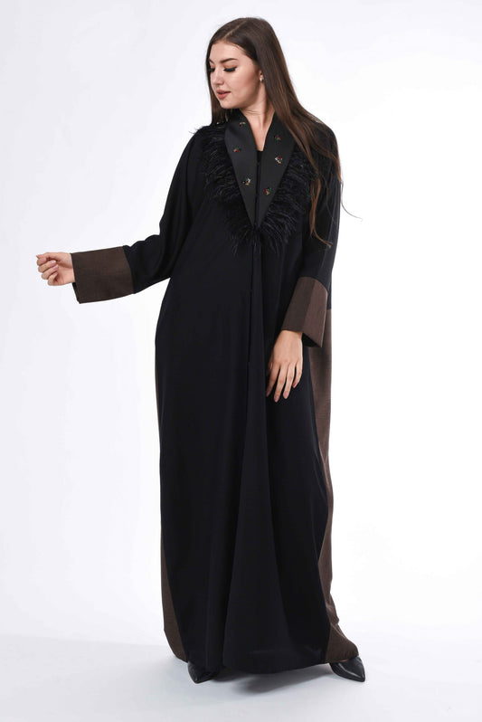 Black Brown Color Abaya (6701406027960)