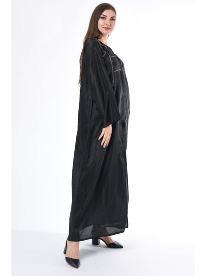 MOiSTREET Silk Blend Abaya with Hand Embroidery (6701406224568)