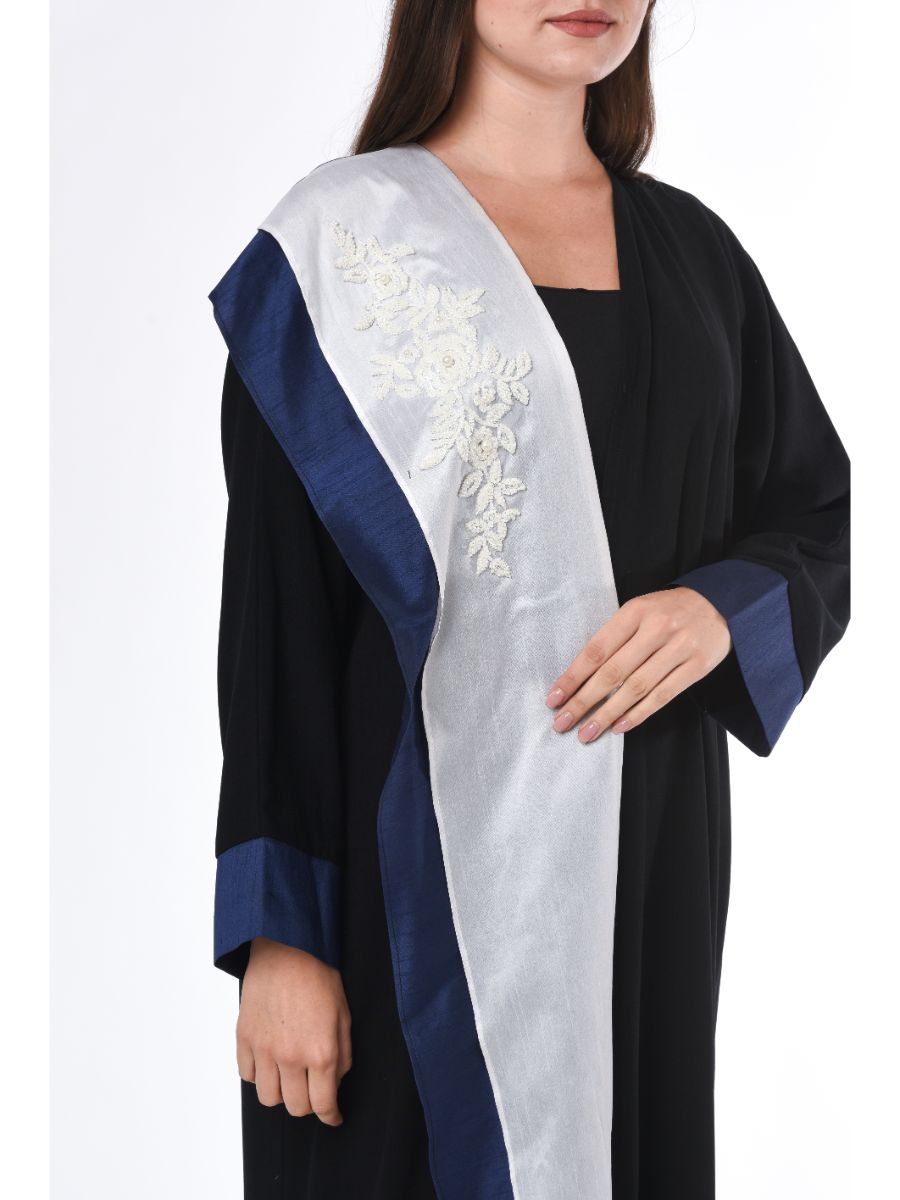 MOiSTREET Contrast Panel and hand embroidery Abaya (6701406257336)