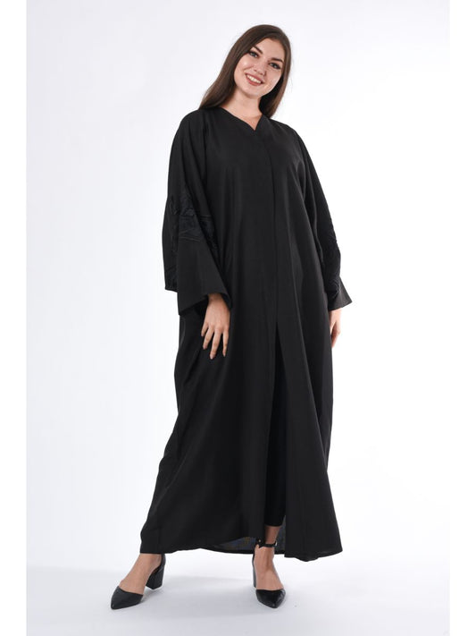 Black Abaya with Embroidery (6701406486712)