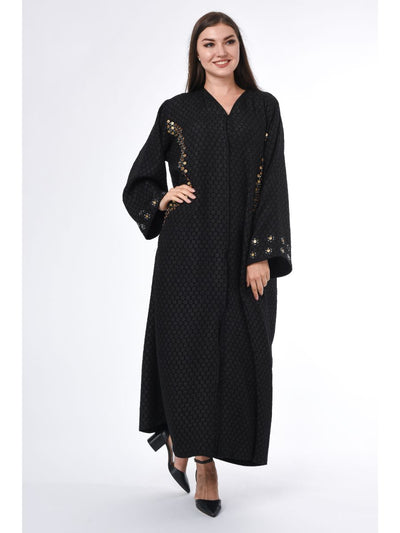Black Exotic Abaya with Hand Embroidery (6701407142072)