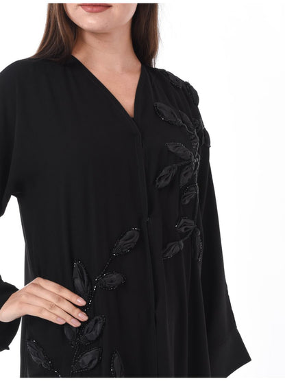 MOiSTREET Black Exotic Abaya with Hand Embroidery and Patchwork (6701407568056)