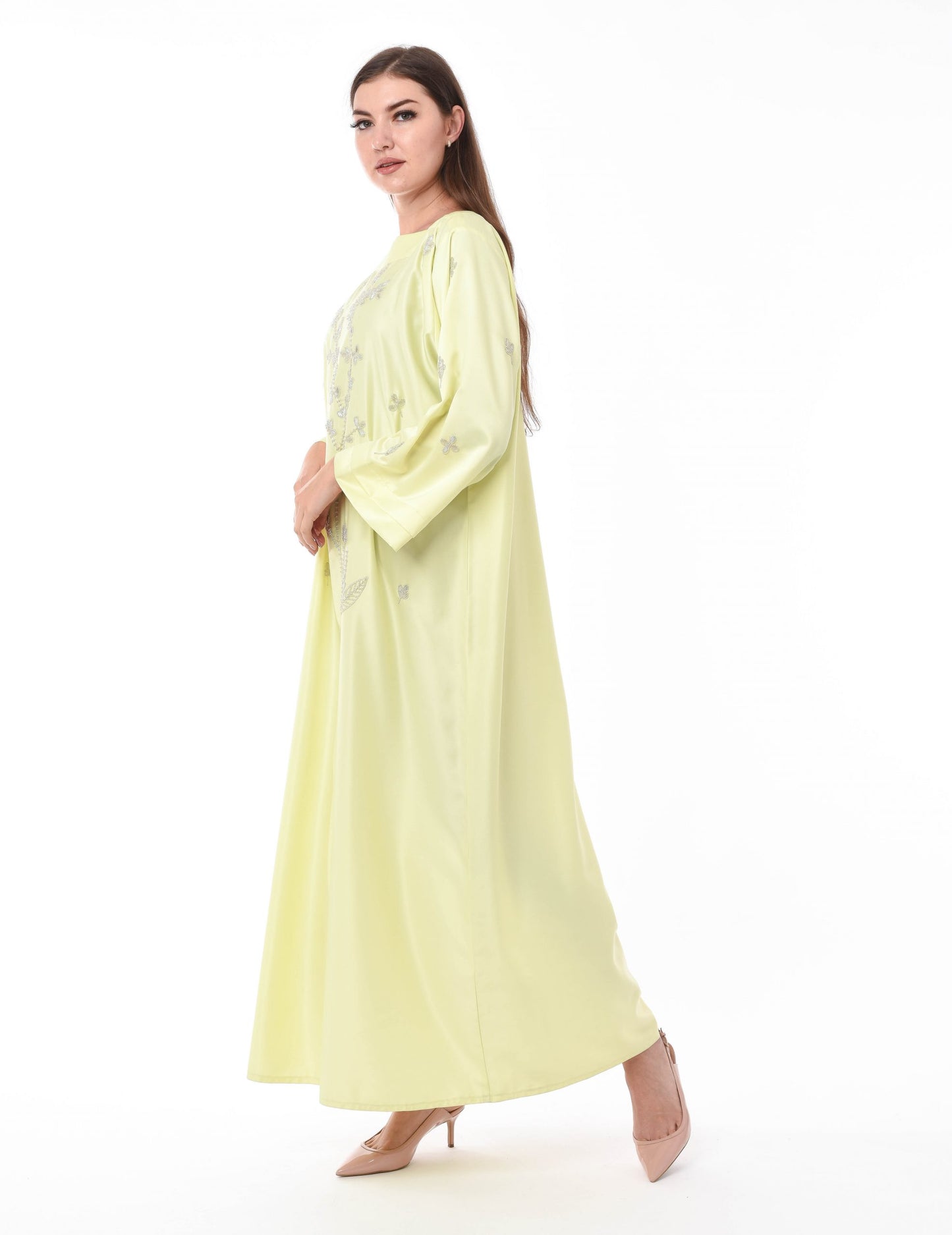 MOiSTREET Yellow Kaftan with Hand Embroidery (6701406716088)