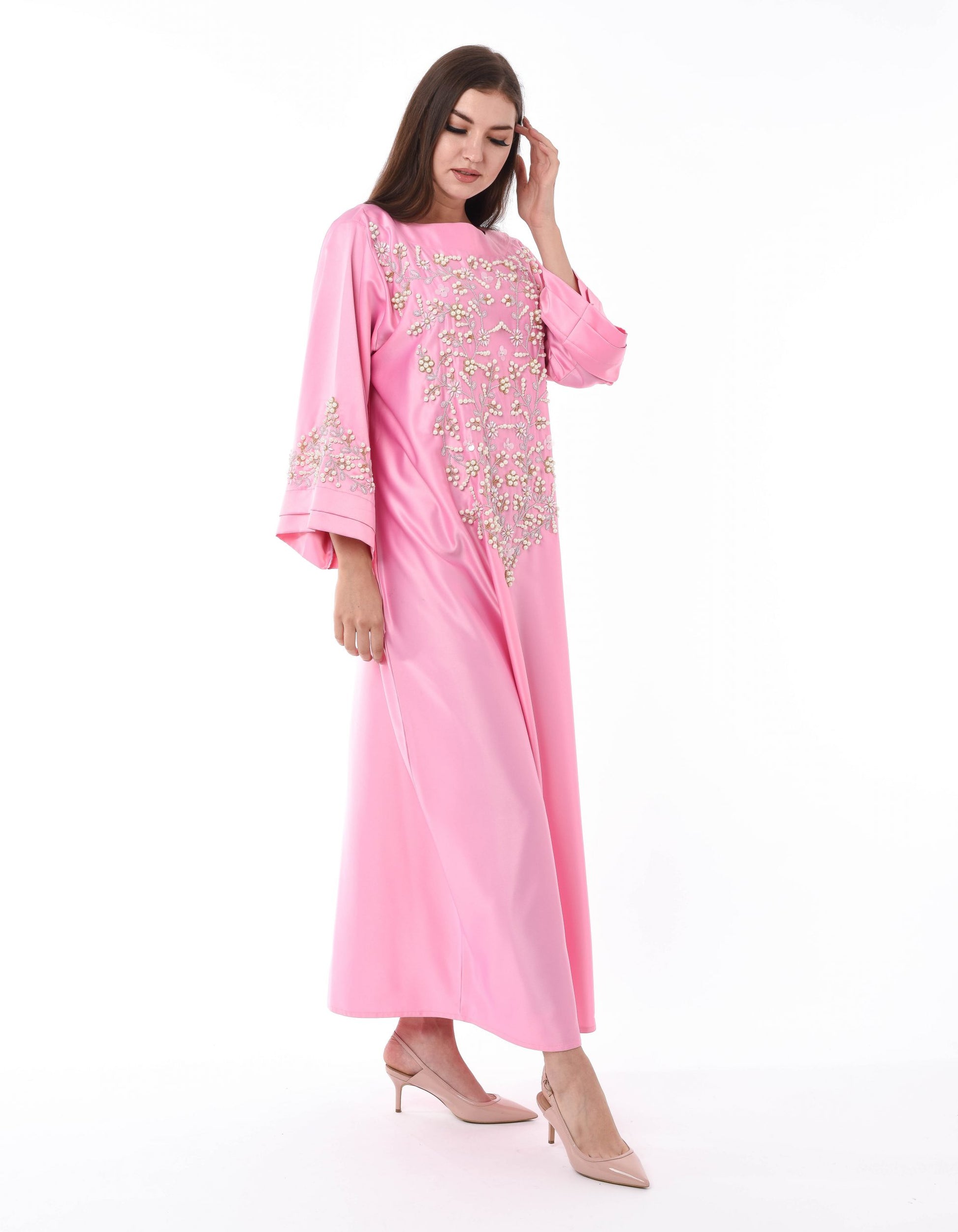 MOiSTREET Pink Hand Embroidery Kaftan (6701406781624)