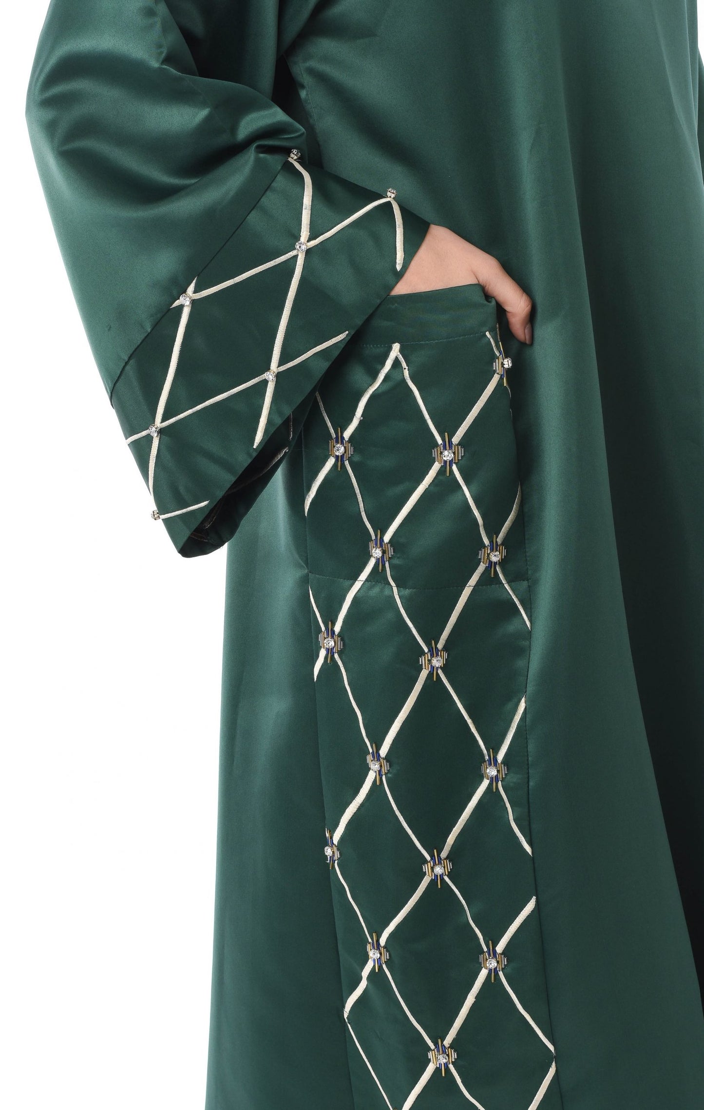 MOiSTREET Green Kaftan with Embroidery (6701406814392)