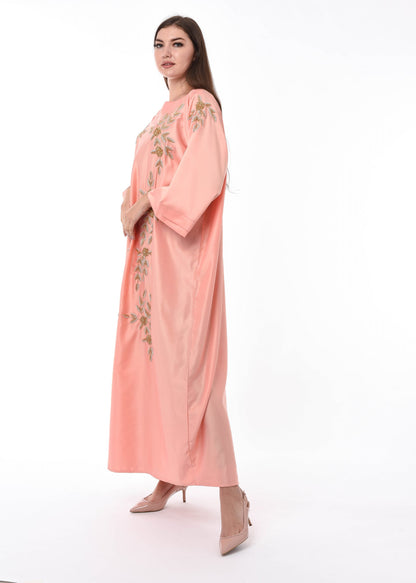 MOiSTREET Orange Kaftan Embellished with Hand Embroidery (6701406945464)