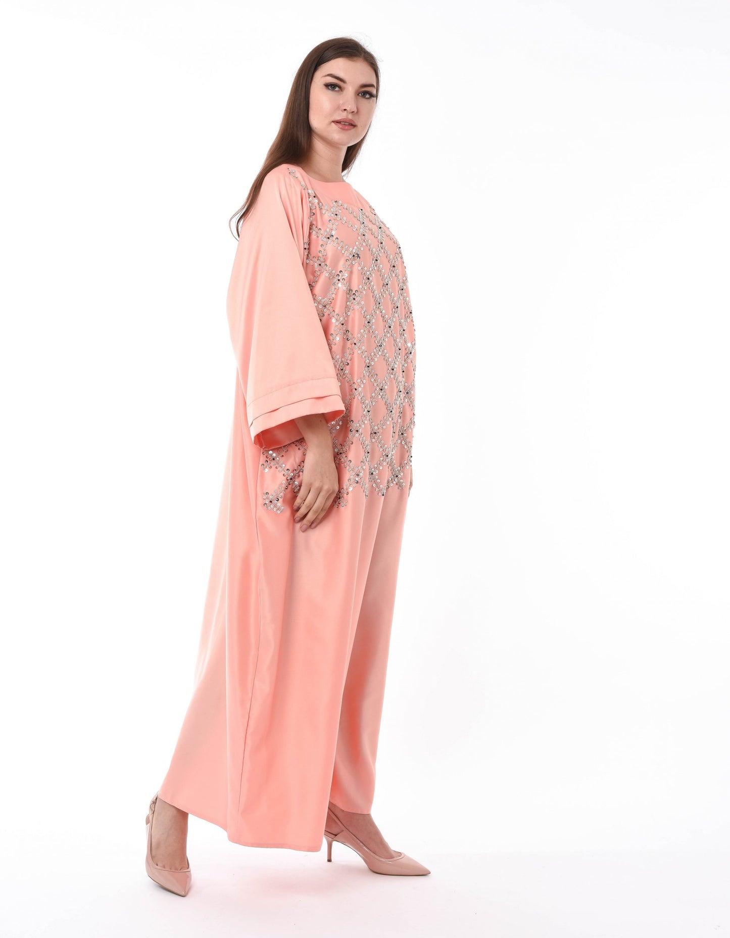 MOiSTREET Orange Kaftan with Hand Embroidery (6701416775864)