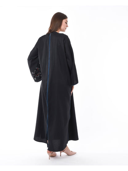 MOiSTREET Black Exotic Abaya with Decorative Hand Work (6701407731896)