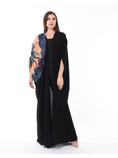 MOiSTREET Uniquely Styled Black Abaya (6701407797432)