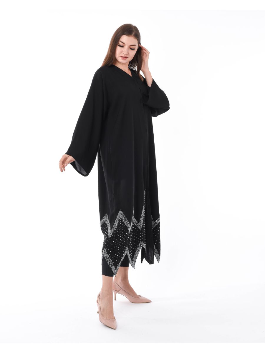 MOiSTREET Bottom Embellished Abaya with Hand Embroidery (6701408420024)