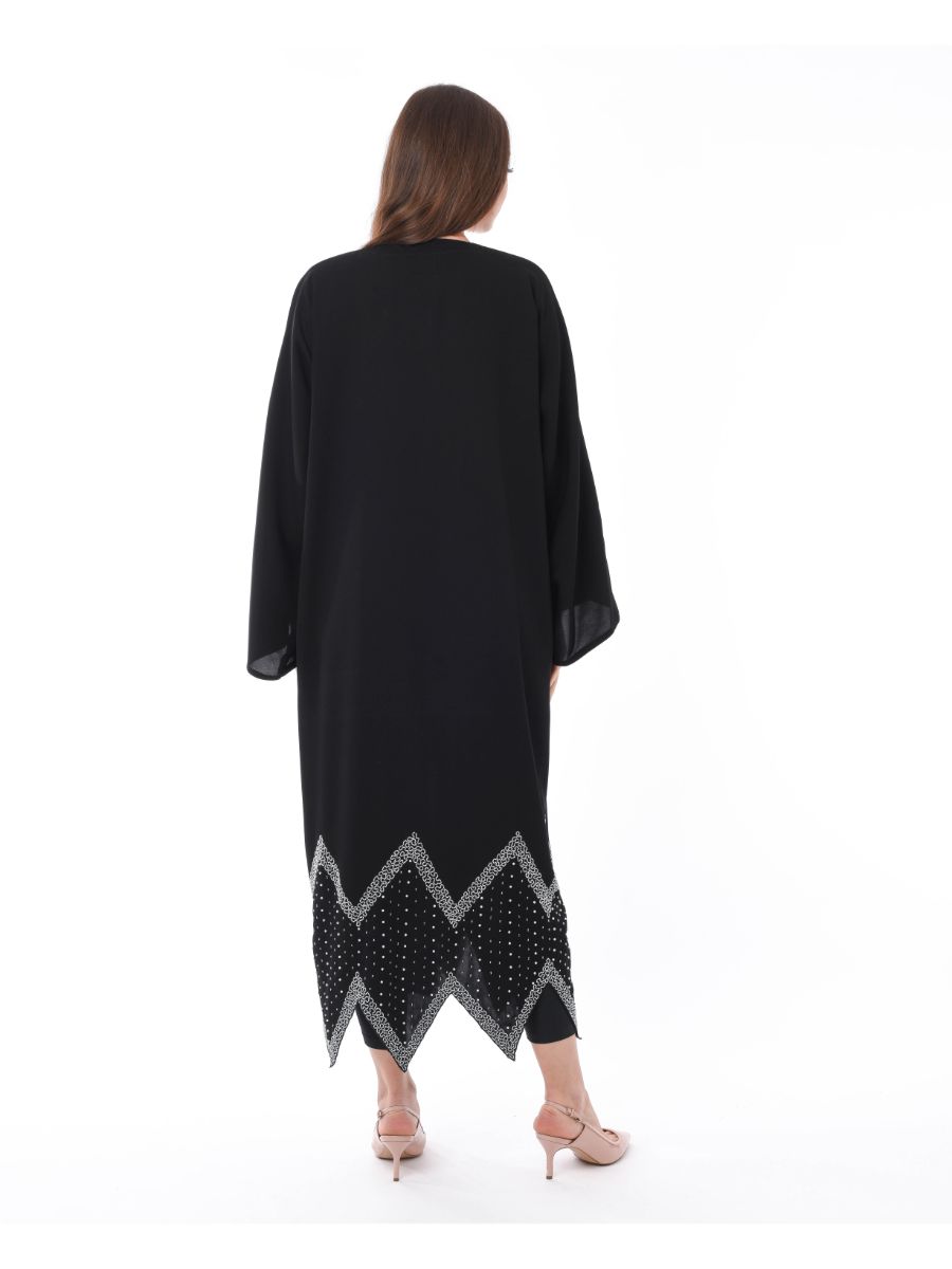 MOiSTREET Bottom Embellished Abaya with Hand Embroidery (6701408420024)