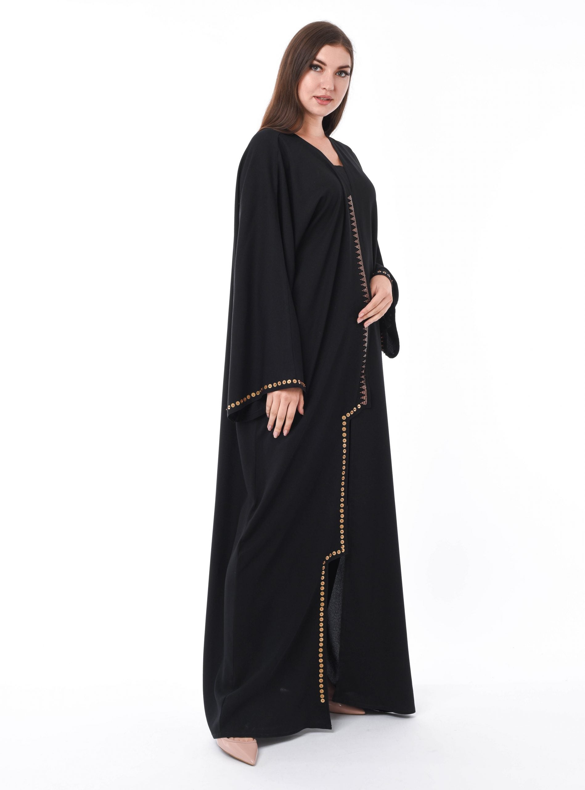 MOiSTREET Black Copper Bullets Abaya (6701408583864)