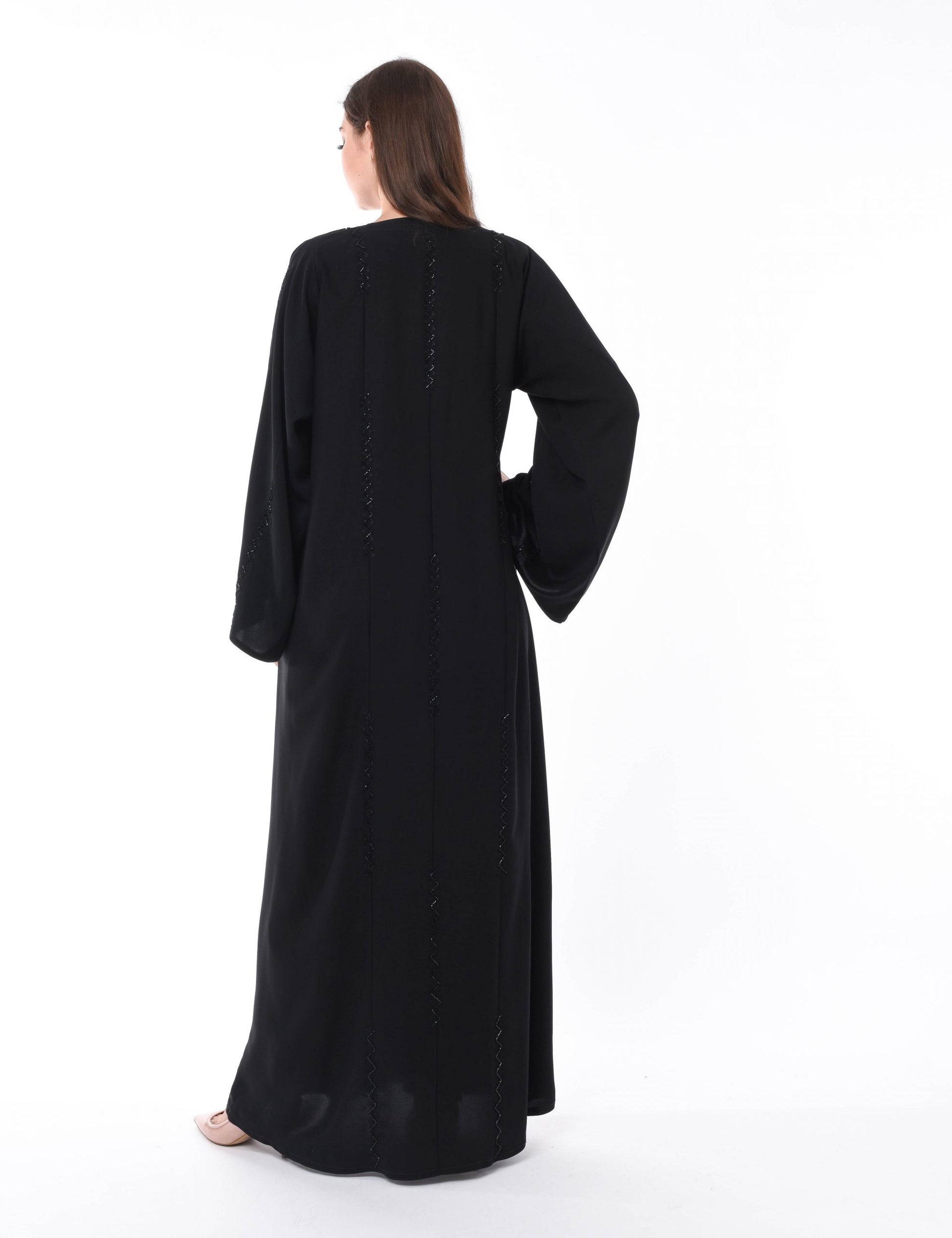 MOiSTREET Black Abaya with Elegant Subtle Hand Embroidery (6701408747704)