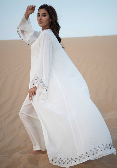 White Abaya With Handwork (6701416382648)