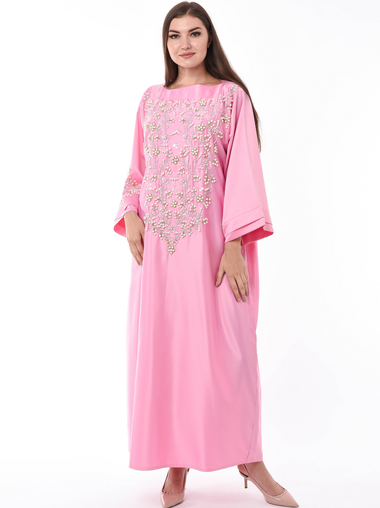 MOiSTREET Pink Hand Embroidery Kaftan (6701406781624)