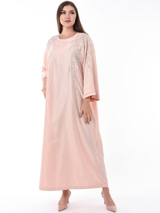 MOiSTREET Pink Kaftan with Hand Embroidery (6701406683320)