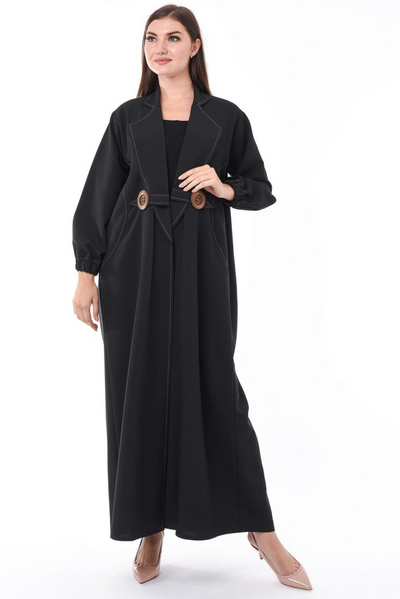 MOiSTREET Front Open Coat Style Abaya (6701405765816)
