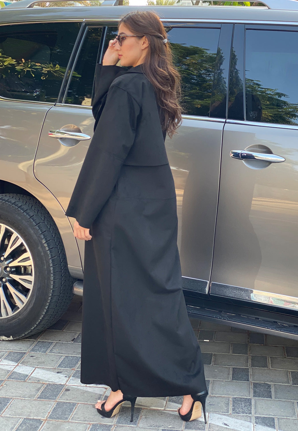 MOiSTREET Casual Coat style Black Abaya (6701415989432)