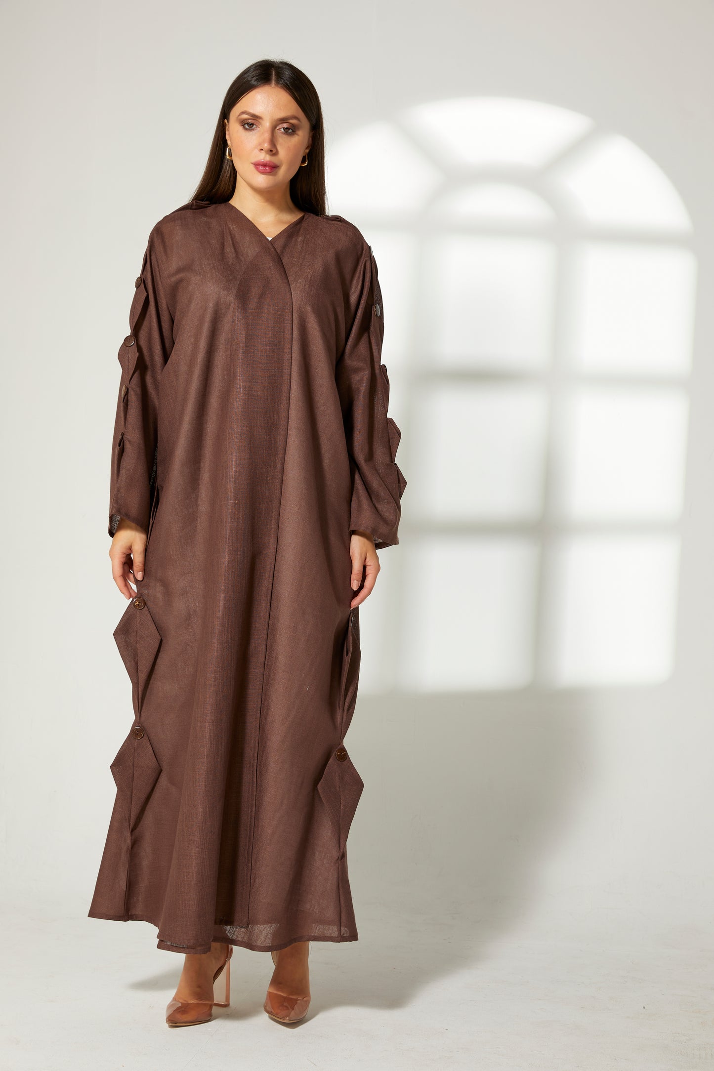 MOiSTREET Black Linen Abaya (7634758729955)