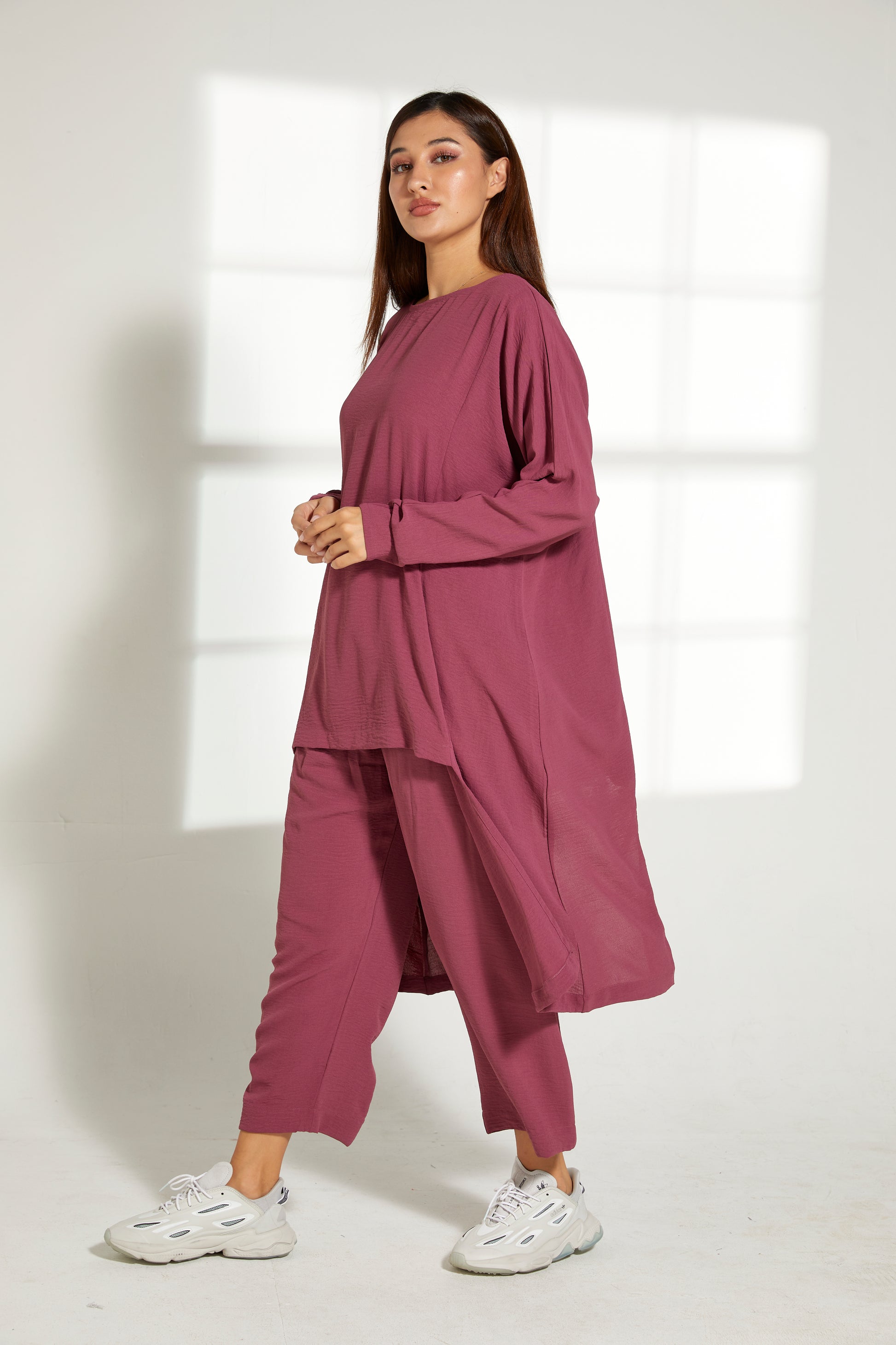 MOiSTREET Purple CEY Fabric With  Top and Pants Set (7821791297763)