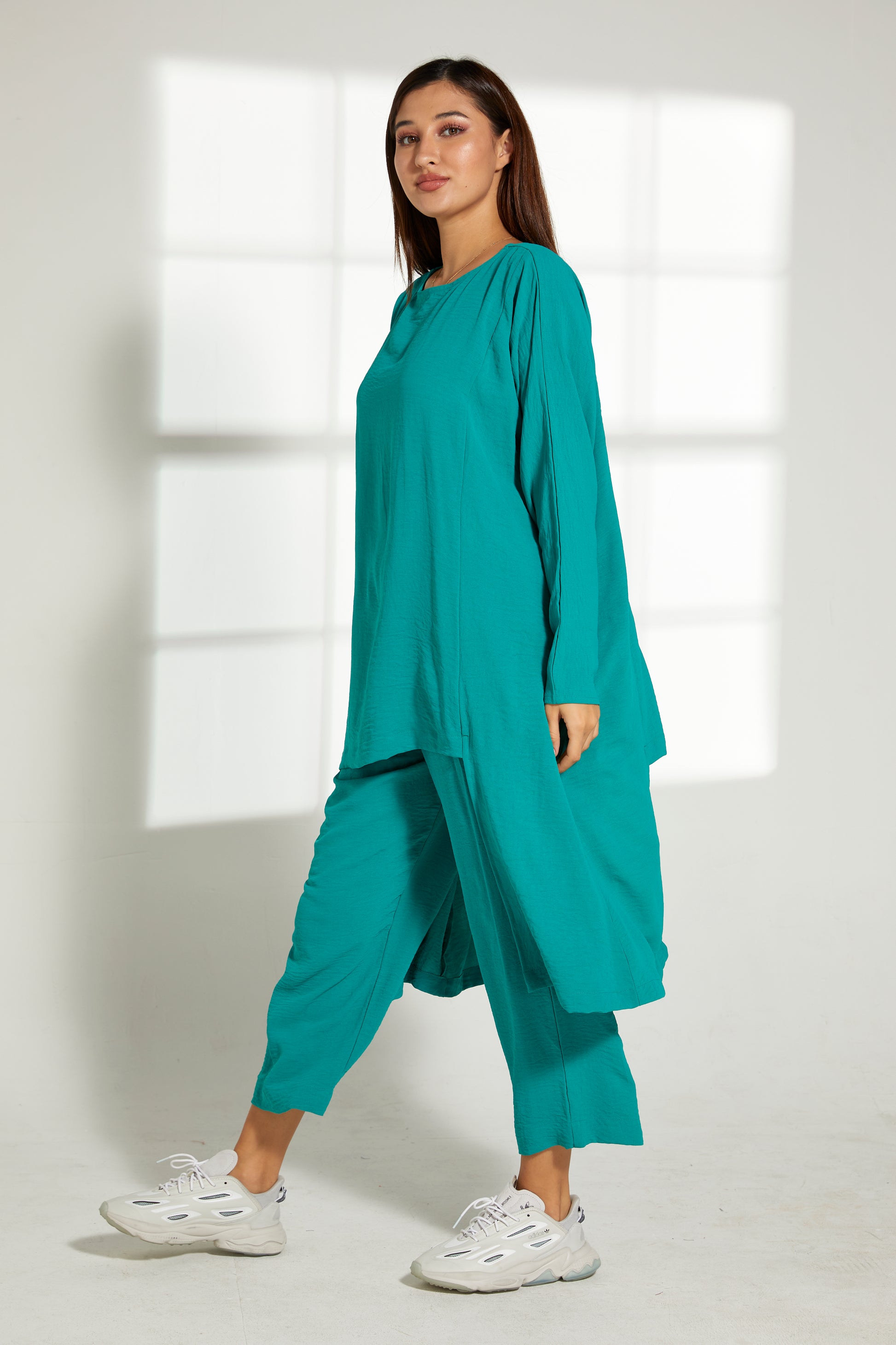 Copy of MOiSTREET Sea Green CEY Fabric With  Top And Pants Set (7821779534051)