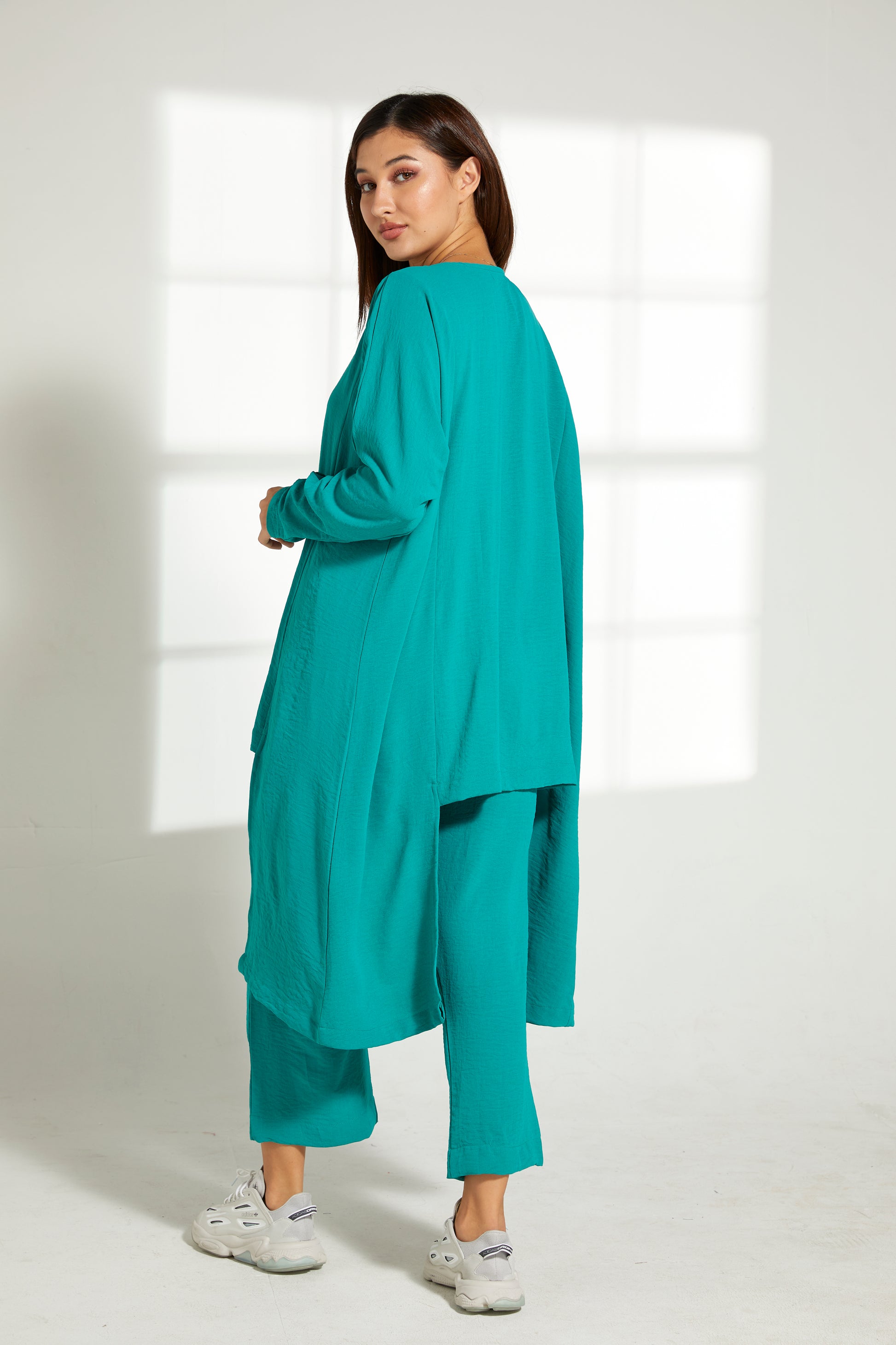 Copy of MOiSTREET Sea Green CEY Fabric With  Top And Pants Set (7821779534051)