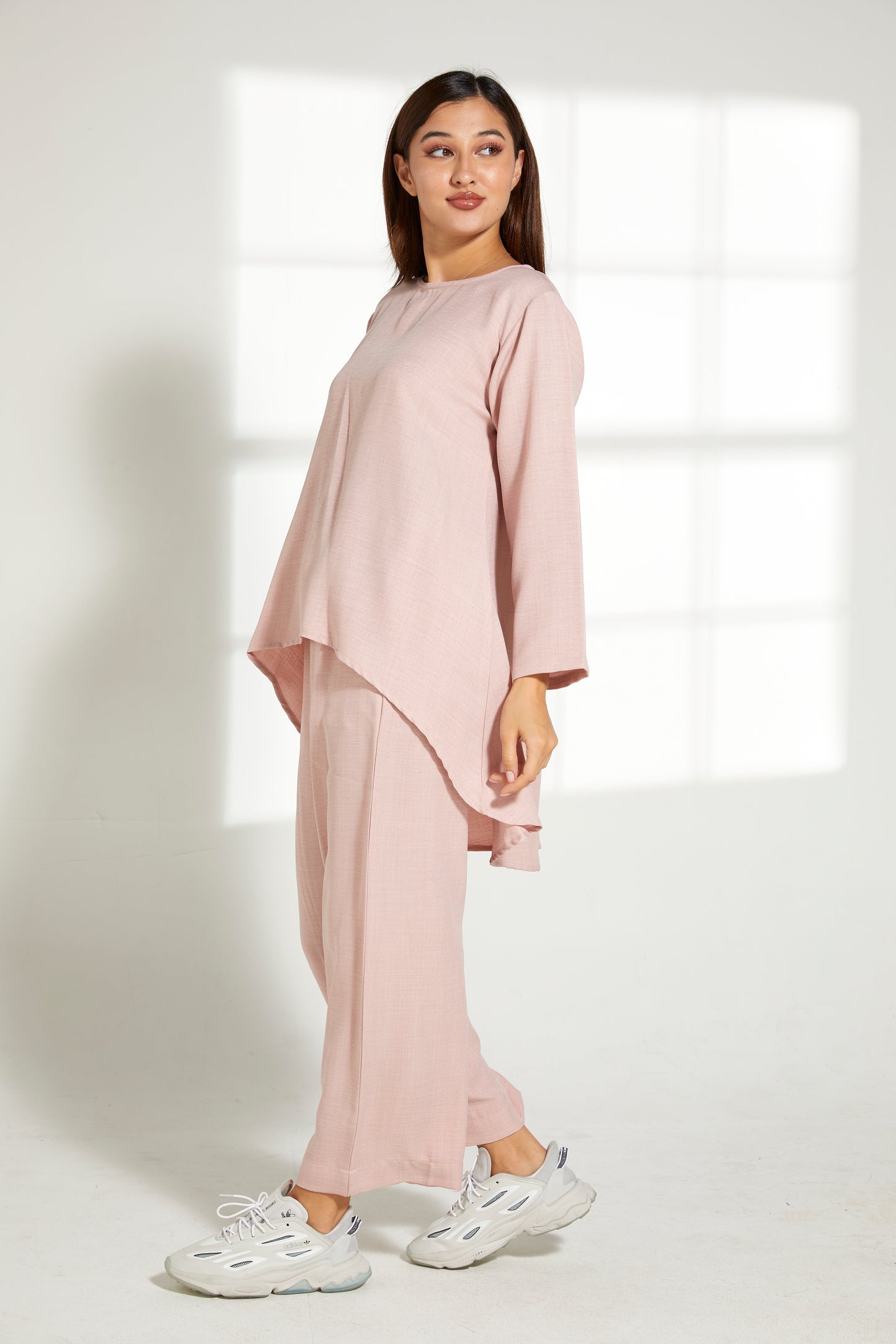 Copy of MOiSTREET Nude Pink CEY Mélange Fabric With  Top And Pants set (7821326024931)