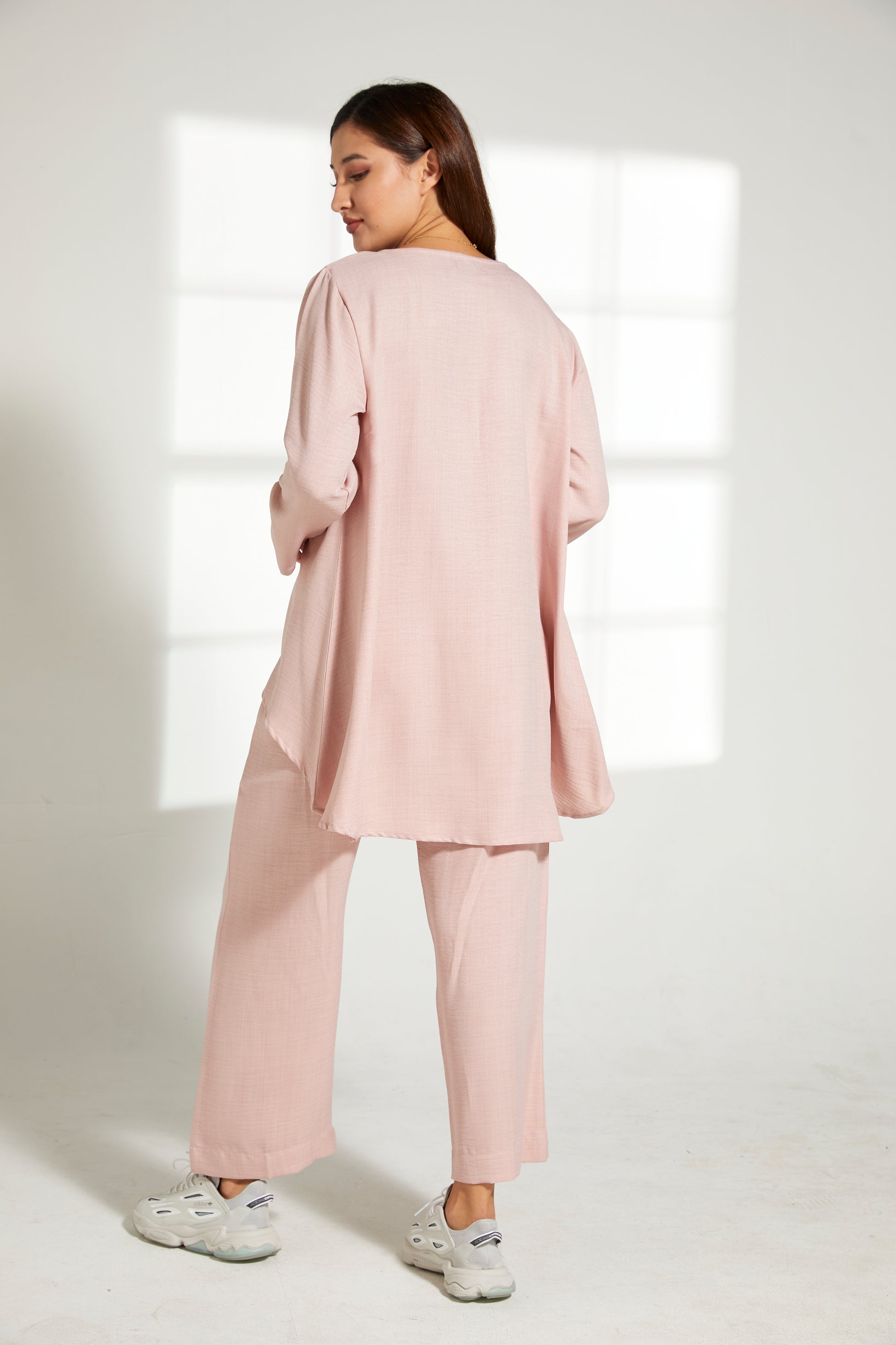 Copy of MOiSTREET Nude Pink CEY Mélange Fabric With  Top And Pants set (7821326024931)