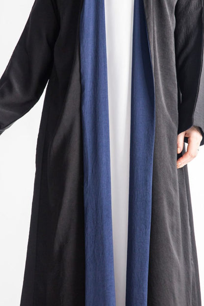 MOiSTREET Front Blue Paneled Abaya (6701414580408)